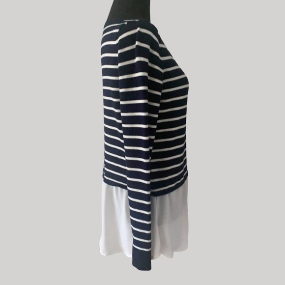 New York & Company 7TH AVENUE DESIGN STUDIO Navy blue/white Soft Sweater size M - Picture 2 of 10